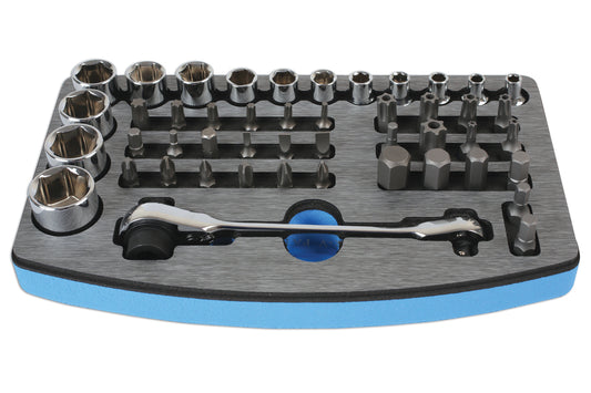 Laser Tools 6428 Socket and Bit Set 1/4"D,3/8"D 47pc