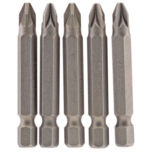Draper No.2 PZ Screwdriver Bit 1/4" Hex 50mm Long (Pack of 5) 64283
