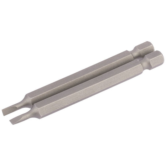 Draper Plain Slot Screwdriver Bit 3mm 1/4" Hex 75mm Long (Pack of 2) 64292