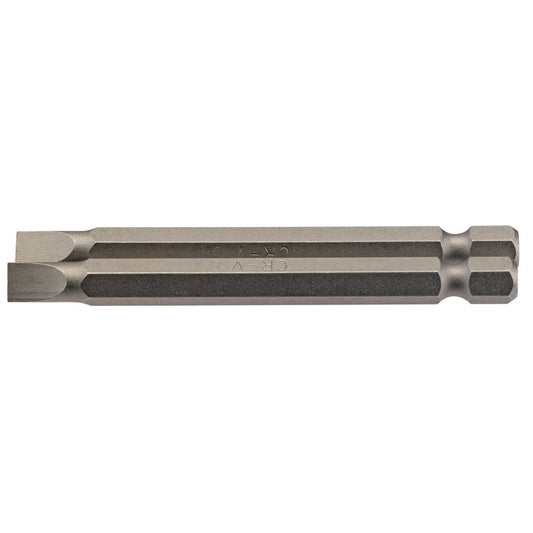 Draper Plain Slot Screwdriver Bit, 6mm 1/4" Hex 75mm Long (Pack of 2) 64308