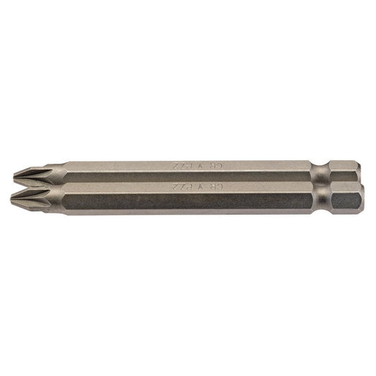 Draper No.2 PZ Screwdriver Bit 1/4" Hex 75mm Long (Pack of 2) 64312