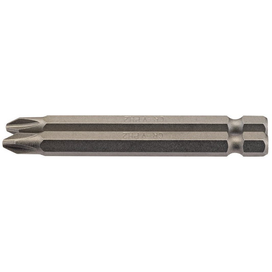 Draper Cross Slot Screwdriver Bit 1/4" Hex 75mm Long No.2 (Pack of 2) 64315