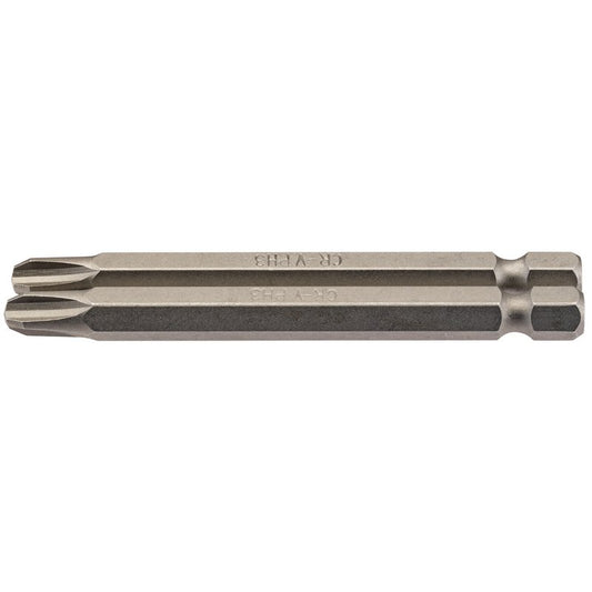 Draper Cross Slot Insert Screwdriver Bit 1/4" Hex 75mm Long No.3 Pack of 2 64316