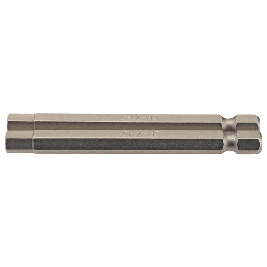 Draper Hexagonal Screwdriver Bit 6mm 1/4" Hex 75mm Long (Pack of 2) 64340