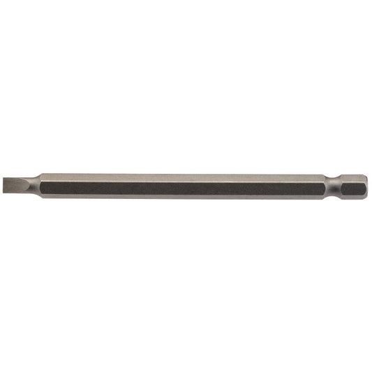Draper Plain Slot Screwdriver Bit 4.5mm 1/4" Hex 100mm Long (Pack of 1) 64344