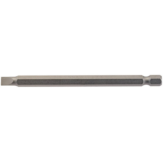Draper Plain Slot Screwdriver Bit 5.5mm 1/4" Hex 100mm Long (Pack of 1) 64345