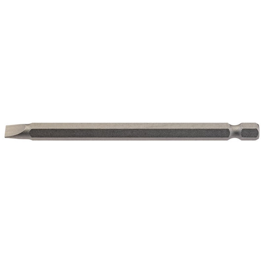 Draper Plain Slot Screwdriver Bit 6mm 1/4" Hex 100mm Long (Pack of 1) 64347