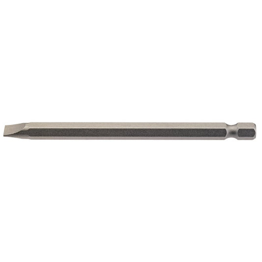 Draper Plain Slot Screwdriver Bit 6.5mm 1/4" Hex 100mm Long (Pack of 1) 64351