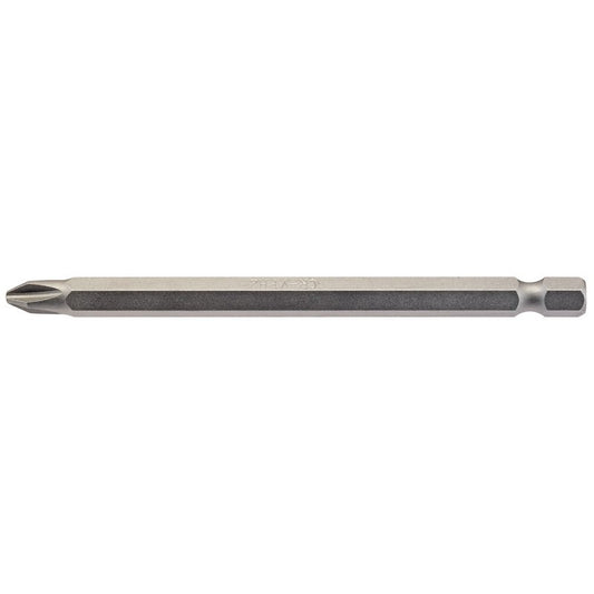 Draper No.2 Cross Slot Screwdriver Bit 1/4" Hex 100mm Long (Pack of 1) 64365