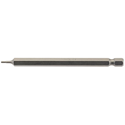 Draper Hexagonal Screwdriver Bit 1.5mm 1/4" Hex 100mm Long (Pack of 1) 64369