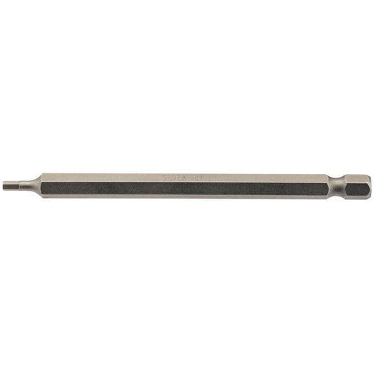 Draper Hexagonal Screwdriver Bit 2.5mm 1/4" Hex 100mm Long (Pack of 1) 64371