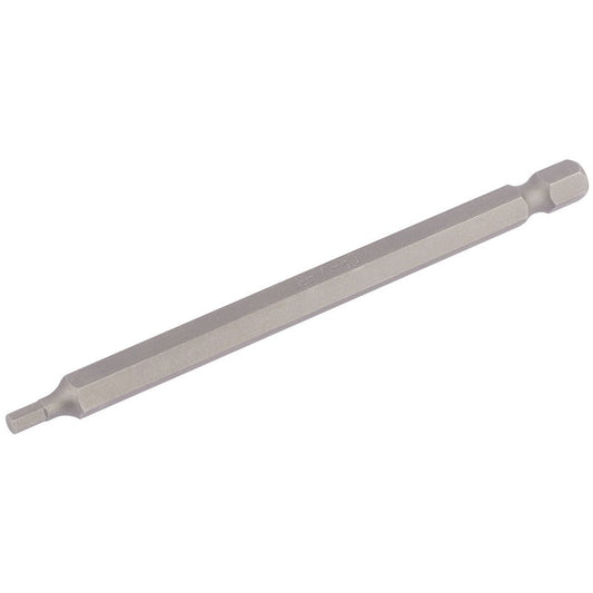 Draper Hexagonal Screwdriver Bit 3mm 1/4" Hex 100mm Long (Pack of 1) 64372