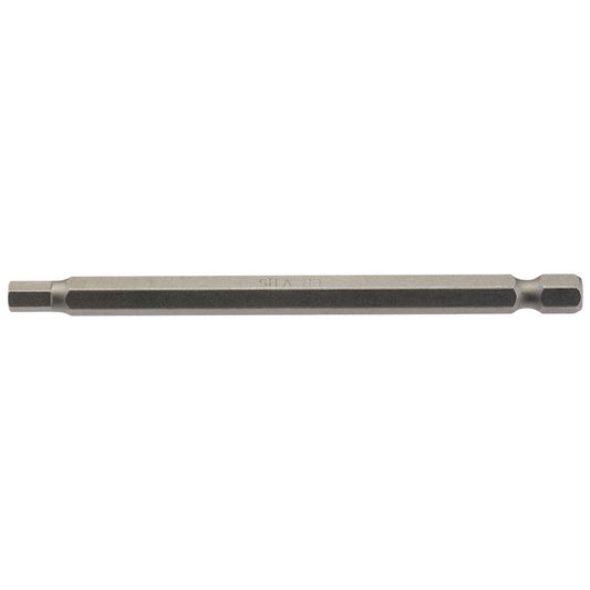 Draper Hexagonal Screwdriver Bit 5mm 1/4" Hex 100mm Long (Pack of 1) 64374