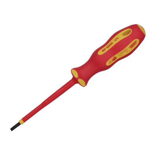 XP1000 VDE Plain Slot Screwdriver 4.0 x 100mm Tested To 10,000V 64414