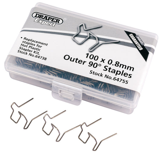 Draper Double U Staples for Hot Staplers 0.8mm Pack of 50 - 64755