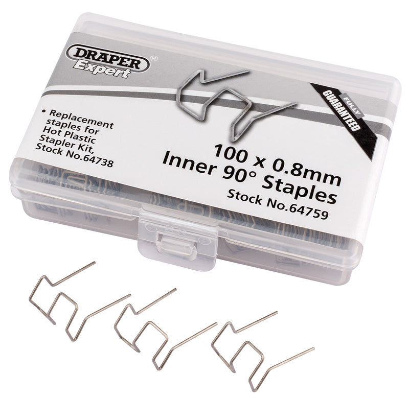 Draper Bent Castle Staples for Hot Staplers 0.8mm Pack of 50 - 64759