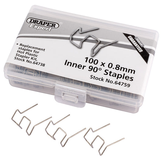 Draper Bent Castle Staples for Hot Staplers 0.8mm Pack of 50 - 64759