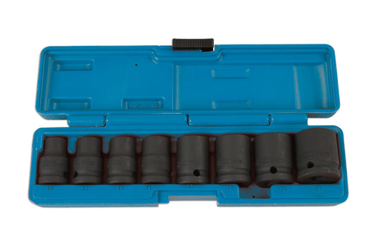 Laser Tools Metric Impact Socket Set 1/2"D 8pc Single Hex Standard Length 6490