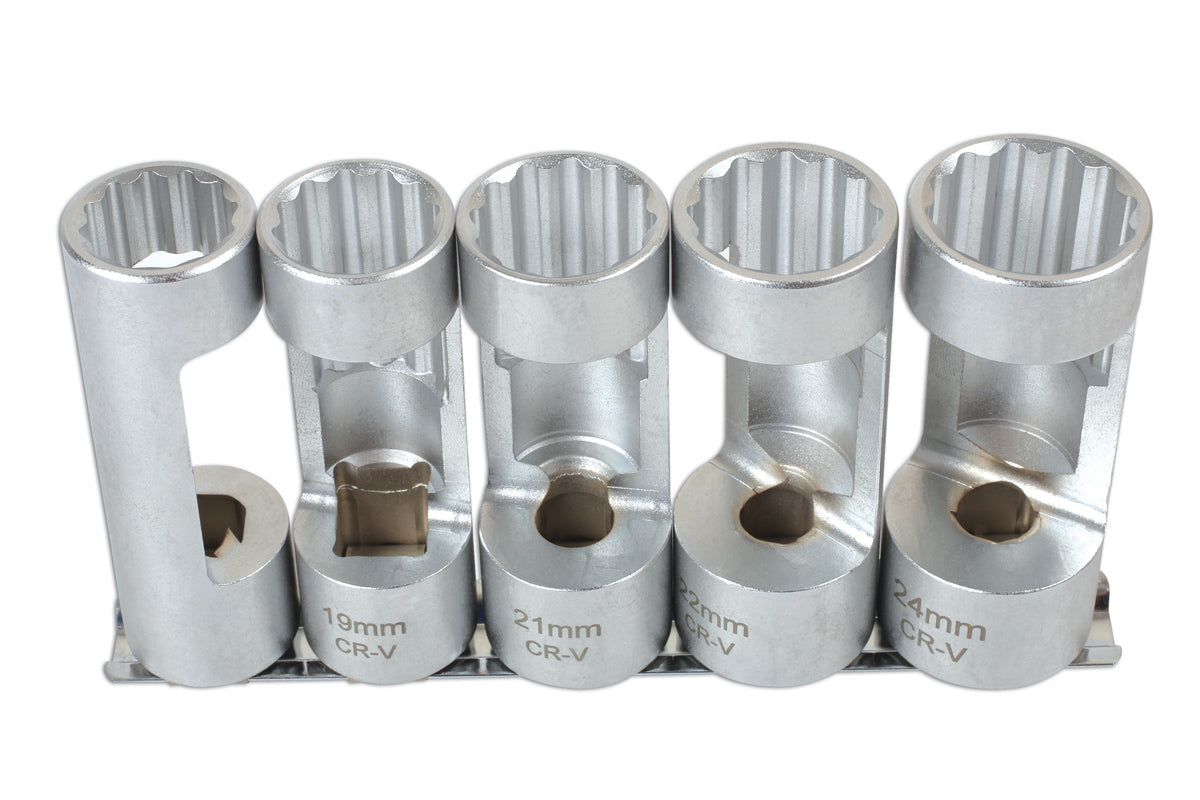 Laser Tools Metric Strut Nut Socket Set 5pc Cut Away Sockets Allows For Hex 6496