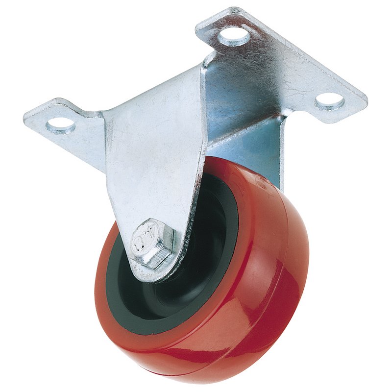 Draper Fixed Plate Fixing Polyurethane Wheel 50mm Diameter S.W.L 75kg 65512