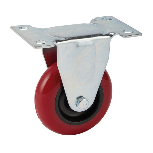 Draper Fixed Plate Fixing Polyurethane Wheel 75mm Diameter S.W.L 100kg 65517