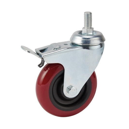 Draper Swivel Bolt Polyurethane Wheel with Brake 100mm Dia S.W.L 125kg 65521
