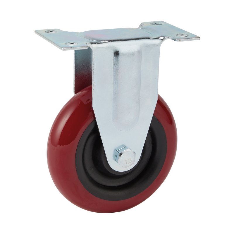 Draper Fixed Plate Fixing Polyurethane Wheel 100mm Diameter S.W.L 125kg 65522