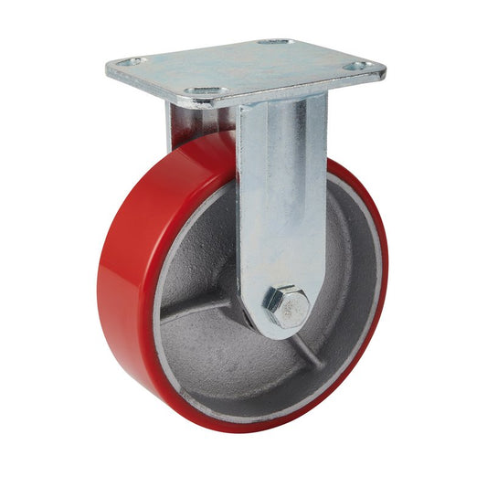 Draper Fixed Plate Heavy Duty Polyurethane Wheel 160mm Dia S.W.L 400kg 65531