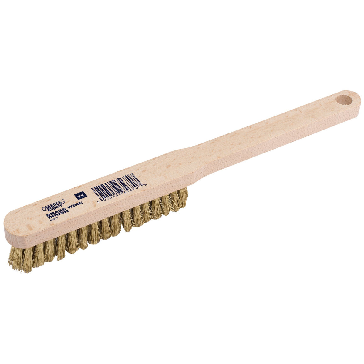 Draper Brass Fill Wire Hand Brush 225mm Wires Per Row 3 x 16 Wood Stock 65670