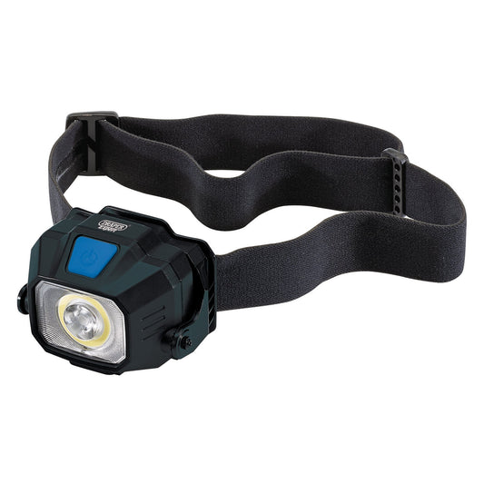 Draper COB SMD LED Wireless USB Rechargeable Head Torch 6W 400 Lumens 65689