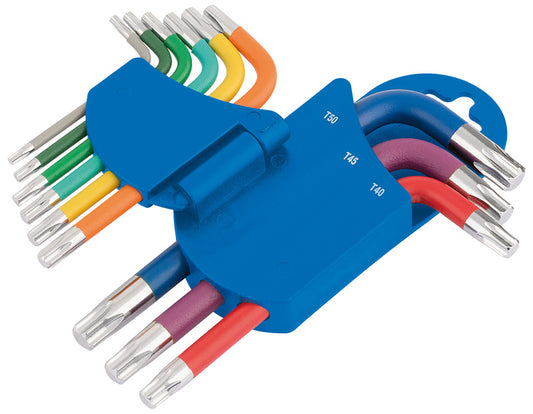 Draper Torx Star Metric Coloured Short Arm Key Set 9 Piece 66135