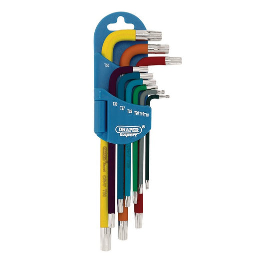 Draper Torx Star Metric Coloured Long Arm Key Set 9 Piece 66143