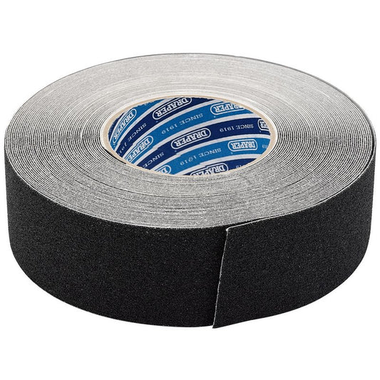 Draper Heavy Duty Safety Grip Tape Roll 18m x 50mm Black 66234