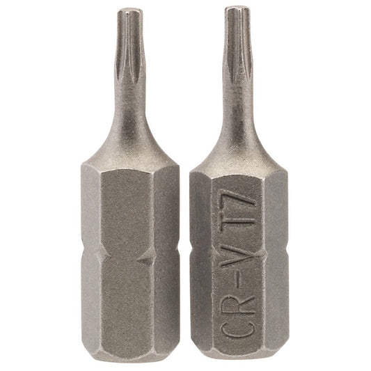 Draper T7 Torx Star Screwdriver Bit 1/4" Hex 25mm Long Pack of 2) 66421
