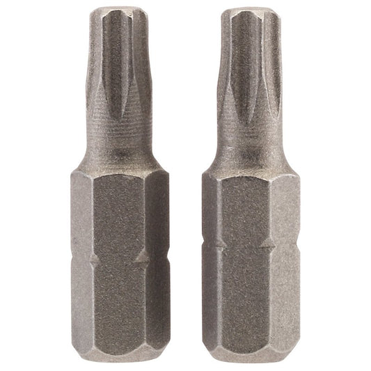 Draper T25 Screwdriver Bit 1/4" Hex 25mm Long T25 (Pack of 2) 66431