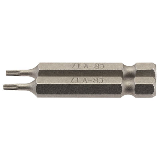 Draper T7 Torx Star Screwdriver Bit 1/4" Hex, 50mm Long (Pack of 2) 66483