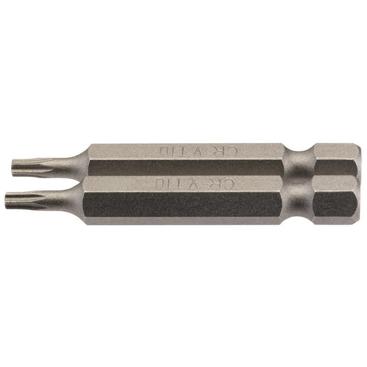 Draper T10 Torx Star Screwdriver Bit 1/4" Hex 50mm Long (Pack of 2) 66486