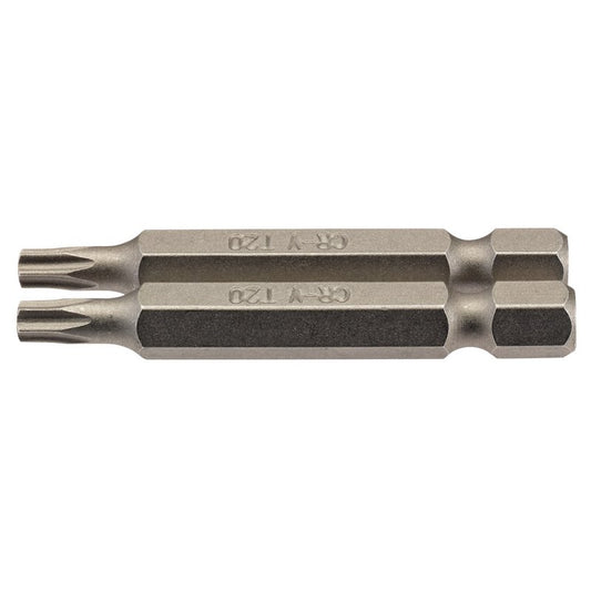 Draper T20 Torx Star Screwdriver Bit 1/4" Hex 50mm Long (Pack of 2) 66488