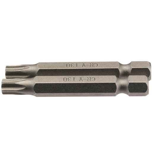 Draper T30 Torx Star Screwdriver Bit 1/4" Hex 50mm Long (Pack of 2) 66491