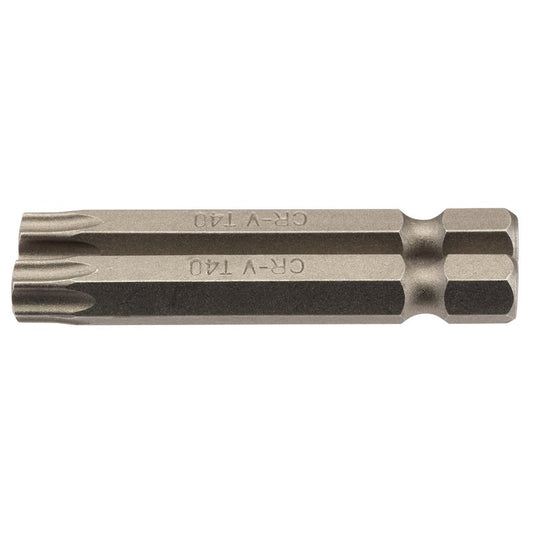Draper T40 Torx Star Screwdriver Bit 1/4" Hex 50mm Long (Pack of 2) 66624