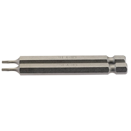 Draper T6 Torx Star Screwdriver Bit 1/4" Hex 75mm Long (Pack of 2) 66827