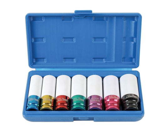 Laser Tools Metric Alloy Wheel Nut Socket Set 1/2"D 7pc Single Hex 6723