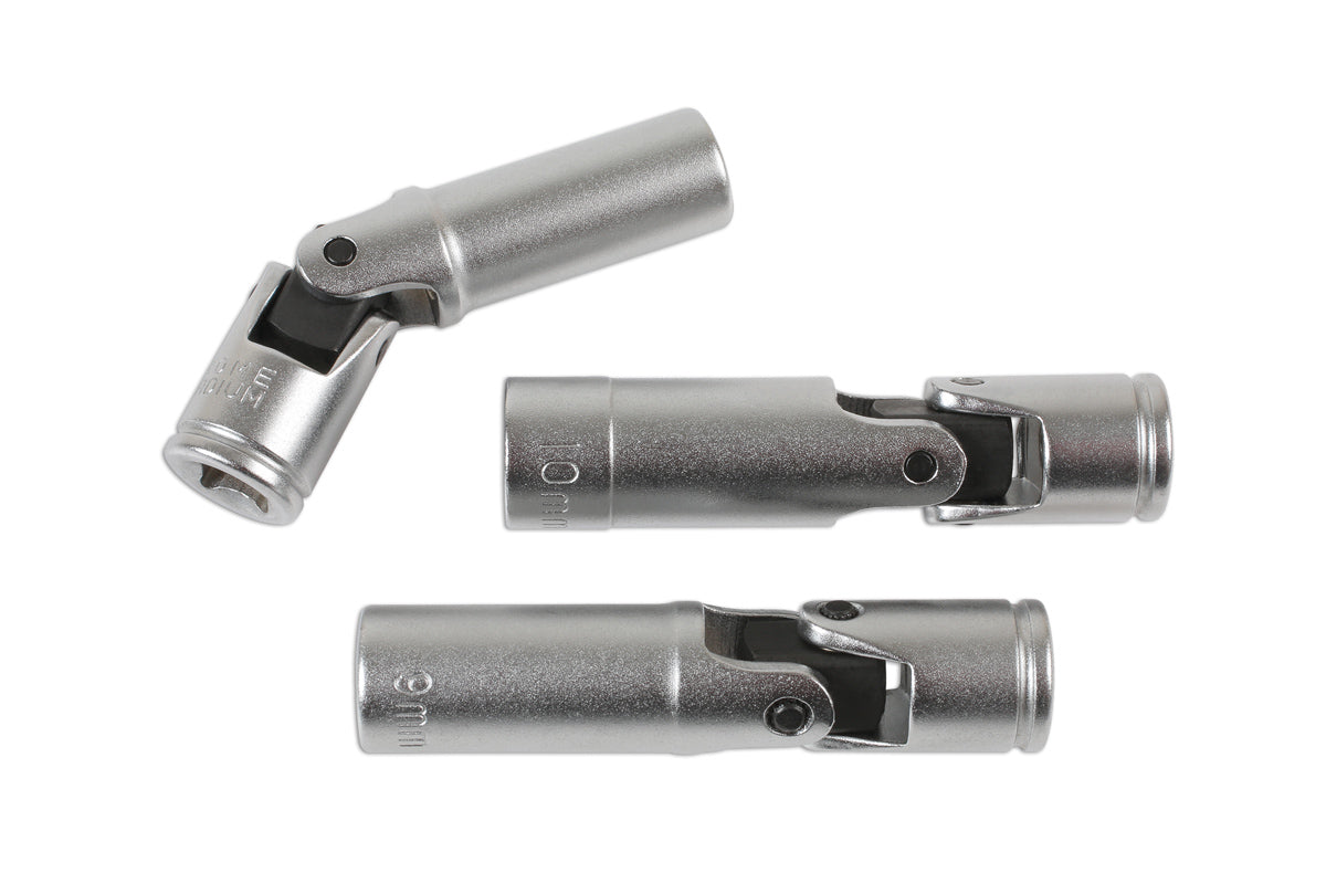 Laser Tools Metric Glow Plug Socket Set 1/4"D 3pcUniversal Sizes 8 9 10mm 6741