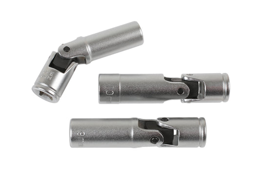 Laser Tools Metric Glow Plug Socket Set 1/4"D 3pcUniversal Sizes 8 9 10mm 6741