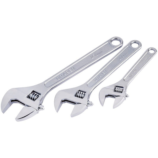 Draper Redline Adjustable Wrench Set 3 Piece 150, 200, 250mm 67642