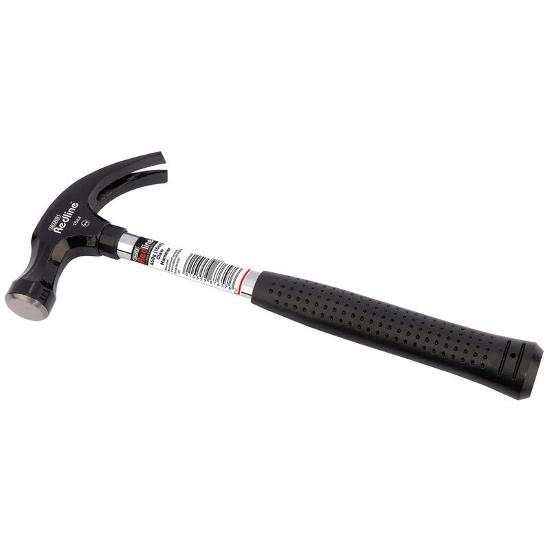 Draper Redline Claw Hammer with Steel Shaft 450g 16oz Carbon Steel Head 67657