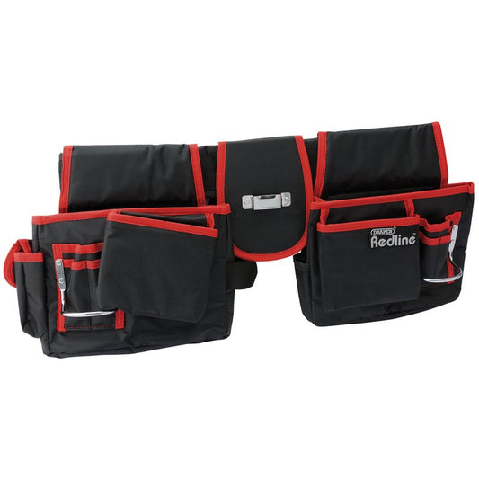 Draper Redline Double Tool Pouch Black 16 Assorted Size Pockets 67832