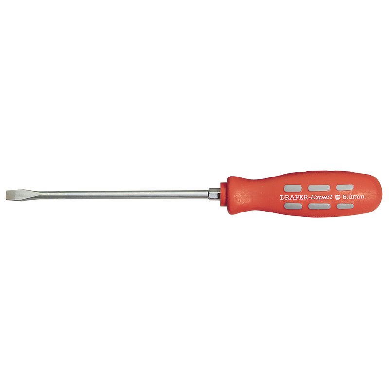 Draper Plain Slot Flared Tip Mechanic's Screwdriver 150 x 6mm soft grip 67845
