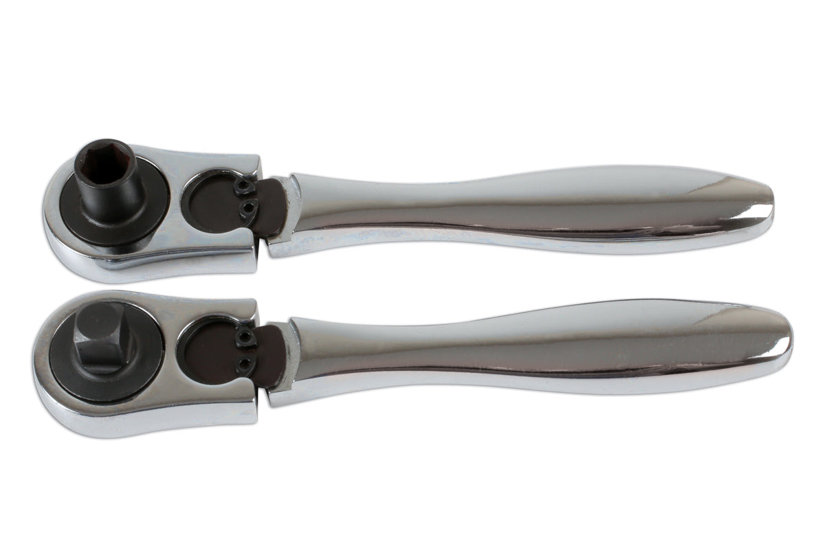 Laser Tools 1/4"D Socket Bit Driver Ratchet Set 2pc Length 110mm Reversible 6787