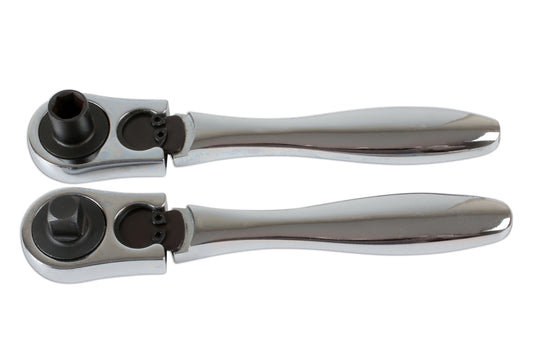 Laser Tools 1/4"D Socket Bit Driver Ratchet Set 2pc Length 110mm Reversible 6787
